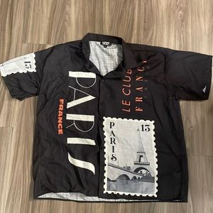 Mens Graphic Paris Button Up